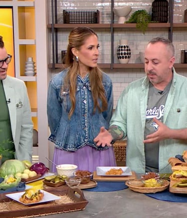 Dan Clapson on Breakfast Television talking about game day dish ideas and his love of the Blue Jays