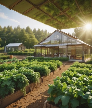 Solar panels powering a smart grid in an urban setting.