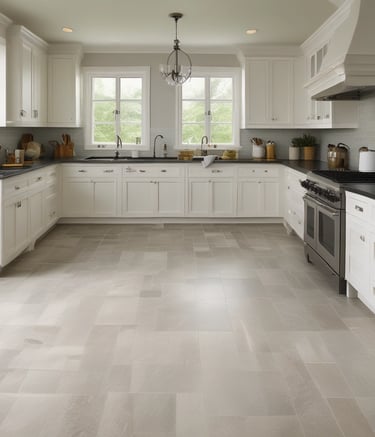 A spacious outdoor deck with vinyl rail coverings and warm lighting.