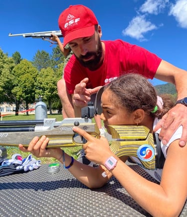 Activité original du biathlon à découvrir l'été pour les enfants dans le Vercors