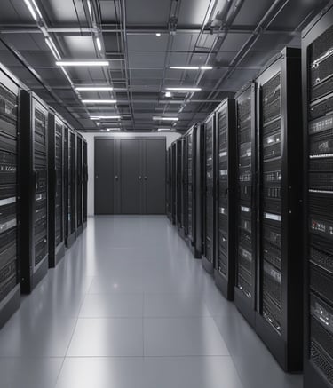 A hand is holding a smartphone displaying a website with the header 'LE SOLUZIONI'. The smartphone screen shows a section with an image of a person and text underneath. The background is a wooden table surface.