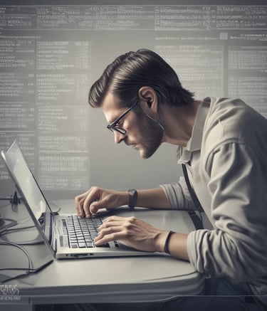 A team collaborating on a project with digital tools.