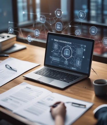 A sign labeled 'Assessment Centre' points to the right, surrounded by a metal fence. Behind the fence, there are plants and foliage, suggesting an outdoor setting. The background is dominated by grey panels, giving an industrial or construction site appearance.