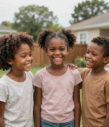A joyful family celebrating after receiving their recovered surplus funds.