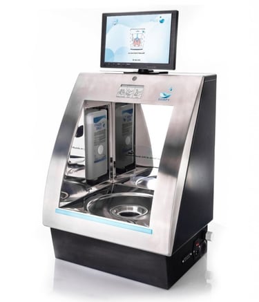 SoapyPro Hand Washing counter top or wall mount station for hand hygiene training and compliance