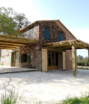 pergola bois en pin traité classe IV devant une maison