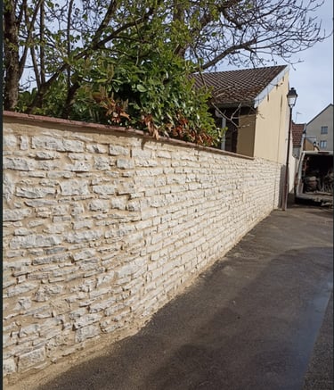 mur en joints de pierre à Bellefond