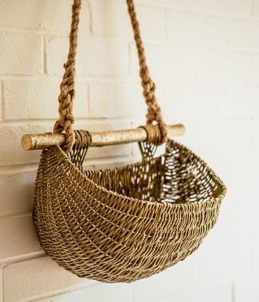 Traditional handwoven Guernsey basket, sustainable willow design