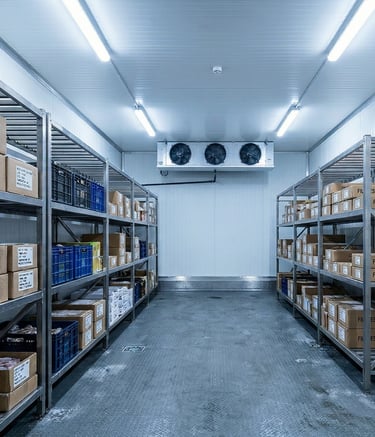 Interior de cámara frigorífica reparada por Reparantia