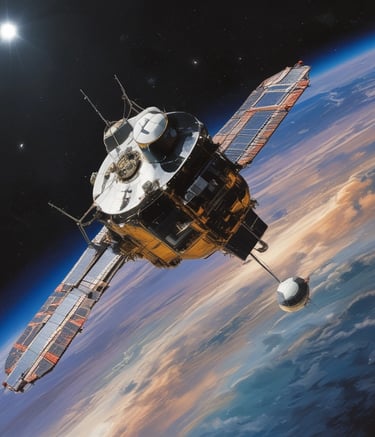 A hand holding a classic mobile phone with a green backlit screen displaying a menu. The phone has a physical keypad with numbers and icons, and the screen shows options like 'Services' and 'Home'. The device has a retro design with an antenna.