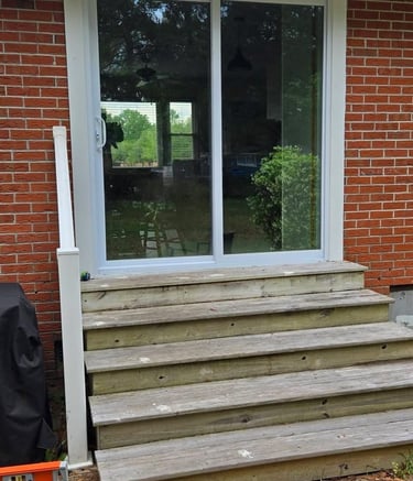 Old sliding glass door