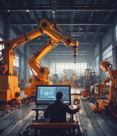 A complex assembly of industrial machinery components with numerous metal pipes, valves, and connectors. The surface has a metallic texture with a greyish color, and the equipment appears to be well-maintained.