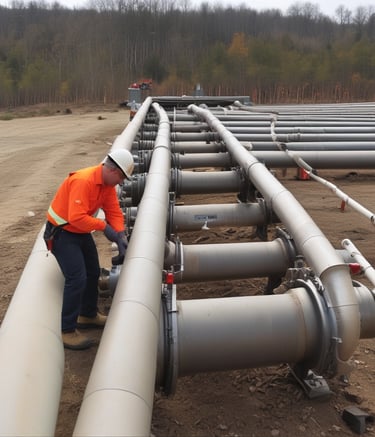 A person is interacting with a digital control panel in an industrial setting. The individual is wearing a black and yellow jacket with text on the back. The background features metal shelves and equipment, indicating a workshop or factory environment.