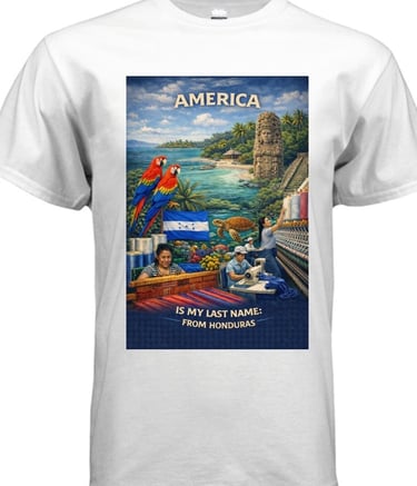 America is my Last Name, from Honduras-Apparel Short T