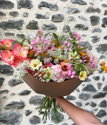 bouquet fleurs fraîches biologiques de saison slowflower floriculture ardeche