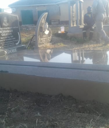Custom Tegg's headstone fitted with a slab