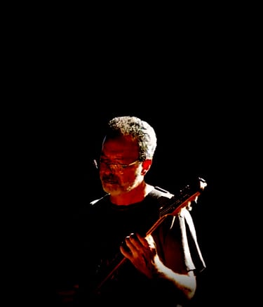 Mike Murray - guitarist in mid flight