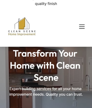 clean scene home improvements yorkshire website design project mobile version