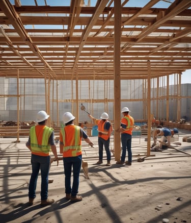 A dynamic team collaborating on a project.