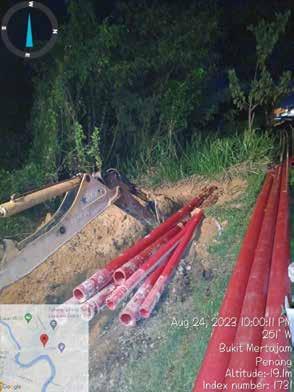 a picture of a construction site with a map of the area