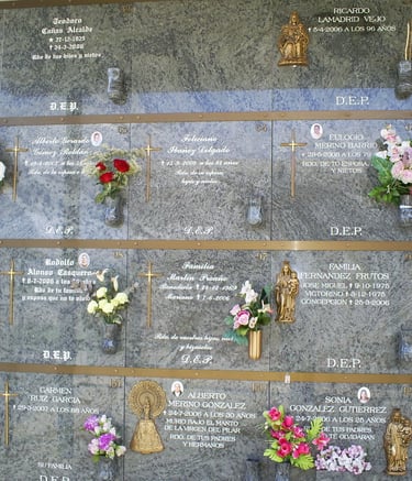 nichos en color verde en Reinosa