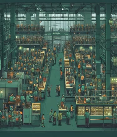 This is a street view of several storefronts on a snowy day. The businesses include a cellular center, a cheque cashing service, and a tax service. The buildings are older, with distinct brick facades and some arched windows. There are small trees planted in front of the buildings, with some snow covering the ground.