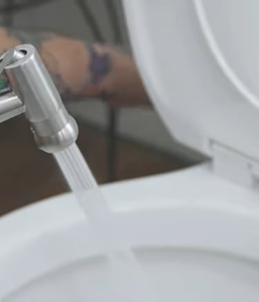 testing a spray bidet attachment