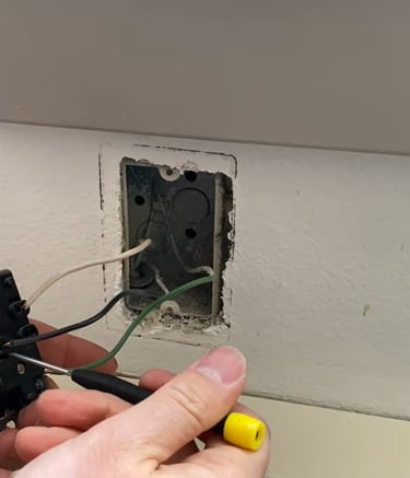 removing wires from the old recptacle