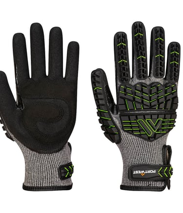 El innovador diseño de TPR combinado con el soporte resistente a cortes, nivel F, contra impacto.