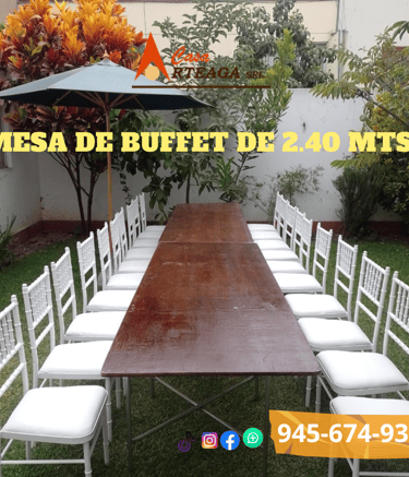 Alquiler de mesas con mantel