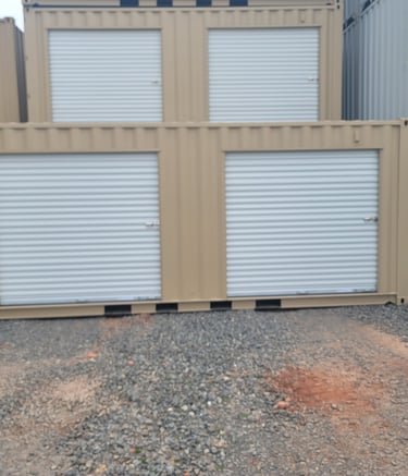 modified container with roll doors