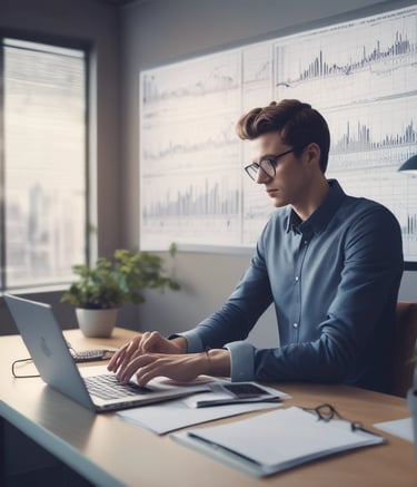 A large billboard with the phrase 'Make Google do it' is prominently displayed above urban buildings. The sky is clear and blue, providing a bright backdrop. Below, various city buildings with businesses and a traffic light are visible, along with a few vehicles and people on the street.