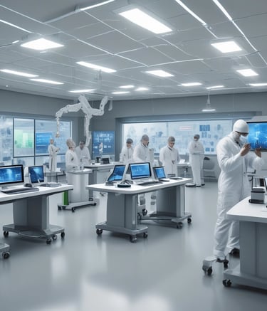 A group of people is engaged in a training session in a conference room setting. A presenter is standing and holding a sheet of paper, addressing the group seated at a round table. The attendees are actively listening, and there's a banner in the background advertising UX training. The room is well-lit, with a flipchart visible at one side.