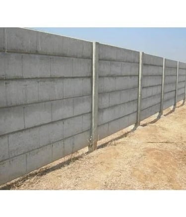 Strong and durable artificial boundary walls for secure property fencing