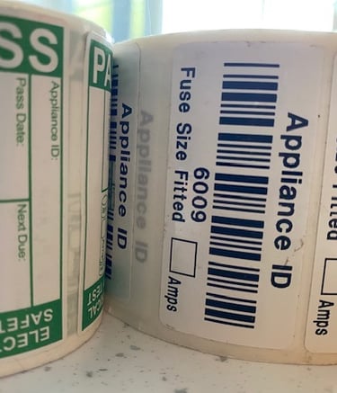 a couple of rolls of test labels