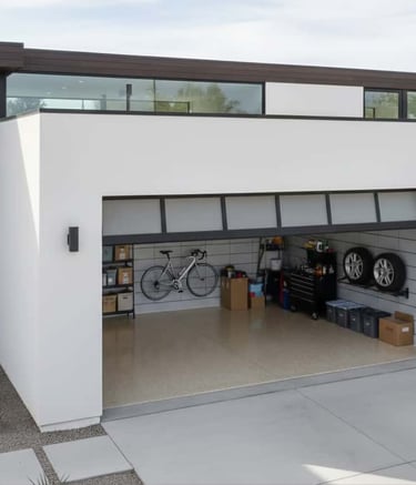 minimalist luxury home garage after
