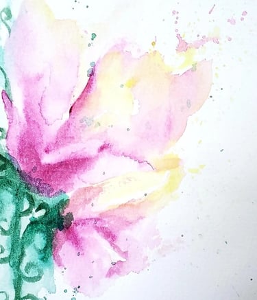 Watercolor floral abstract like a lively toe tapping jig