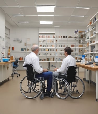 A gathering of people inside a mosque, with intricate Islamic architecture featuring Arabic calligraphy and a large chandelier hanging from the ceiling. Many of the attendees are sitting on a patterned carpet. Some are dressed in traditional Middle Eastern attire, such as white robes and keffiyehs.