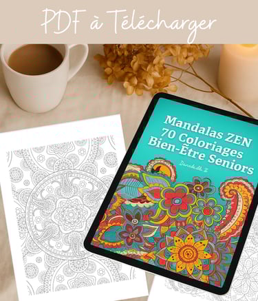 70 coloriages de mandala zen, un ebook 5 euro à télécharger et à imprimer