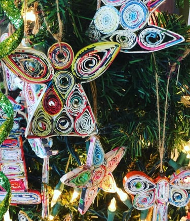 rolled paper christmas ornaments