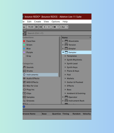 Ableton live sampler