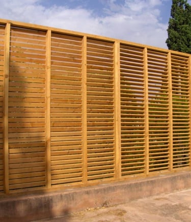 brise vue avec lame bois