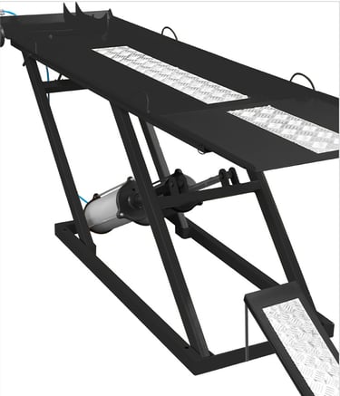 Rampa Pneumática para Motos 350 Kg JM Máquinas Elevador Pneumático para Motos Oficina de Moto
