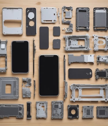 A smartphone with a severely cracked screen displays the word 'INSURANCE' on its screen. The device is black and appears to be placed on a white surface.