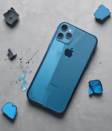 A classic mobile phone with a numeric keypad and small screen rests on a dark surface. The phone has a metallic finish with a black display and visible branding near the earpiece.