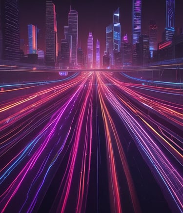 An abstract representation of virtual reality environments.