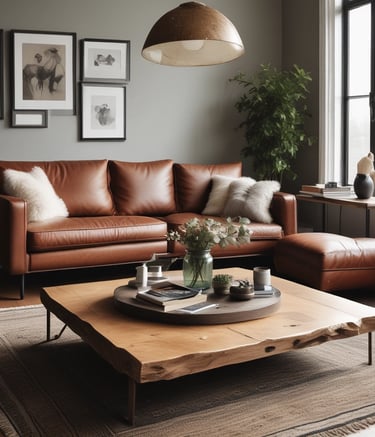 A cozy corner with hand-crafted decor items.