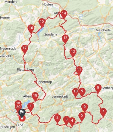 Motorradtour Sauerland geführte Siegerland Tourguide Biggesee Sorpesee Biggetalsperre
