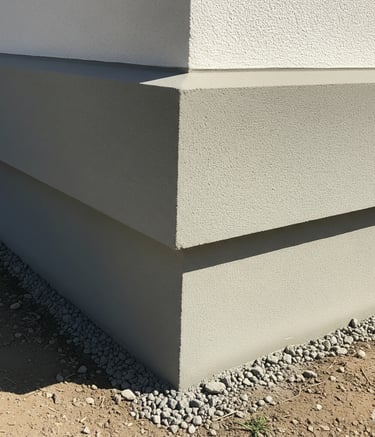 stucco aggregate on corner of house