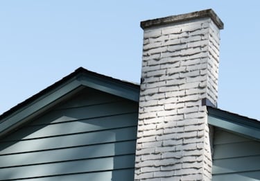 chimney stack on residential house